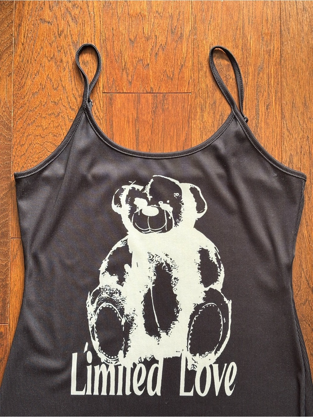 Black Ribbed “Limited Love” Romper Stretchy Streetwear | Size XL - Picture 6 of 13